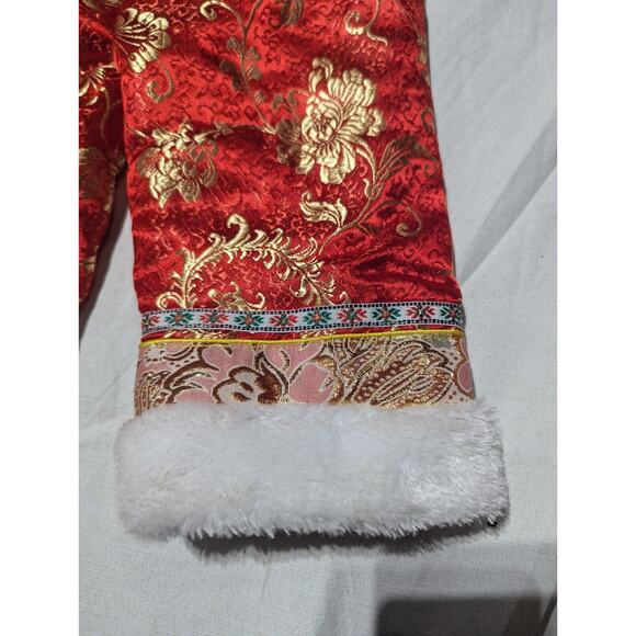 Traditional Chinese Toddler Two Piece Set Hanfu Faux fur trim tassel 3-4yrs - Picture 2 of 10